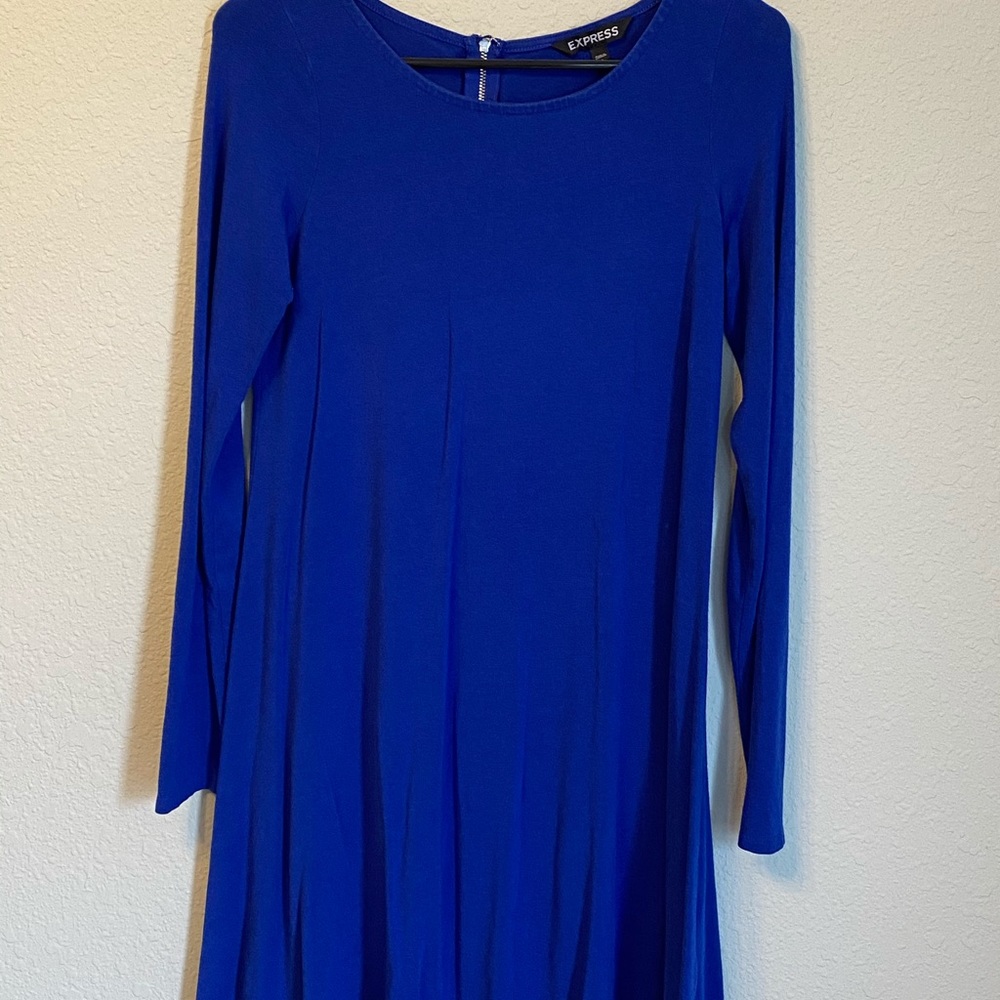 Royal Blue long sleeve skater dress